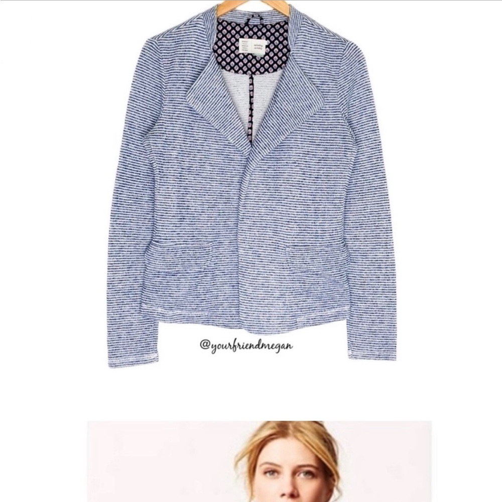 Anthropologie Saturday Sunday Striped Sweater Blazer